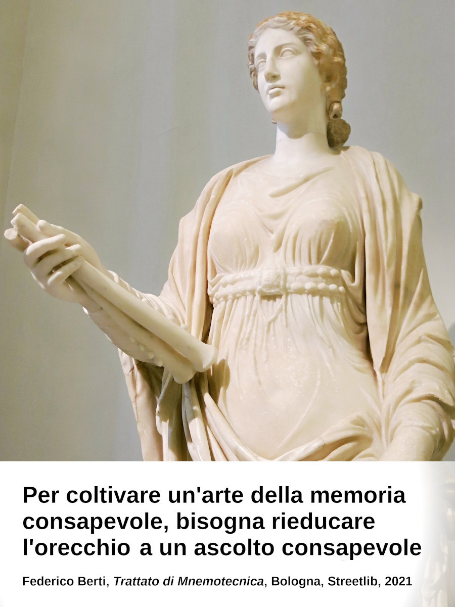 Euterpe, la Musa che presiede all'arte musicale, rappresentata anticamente con l'aulos a due canne della musica popolare per il ballo.