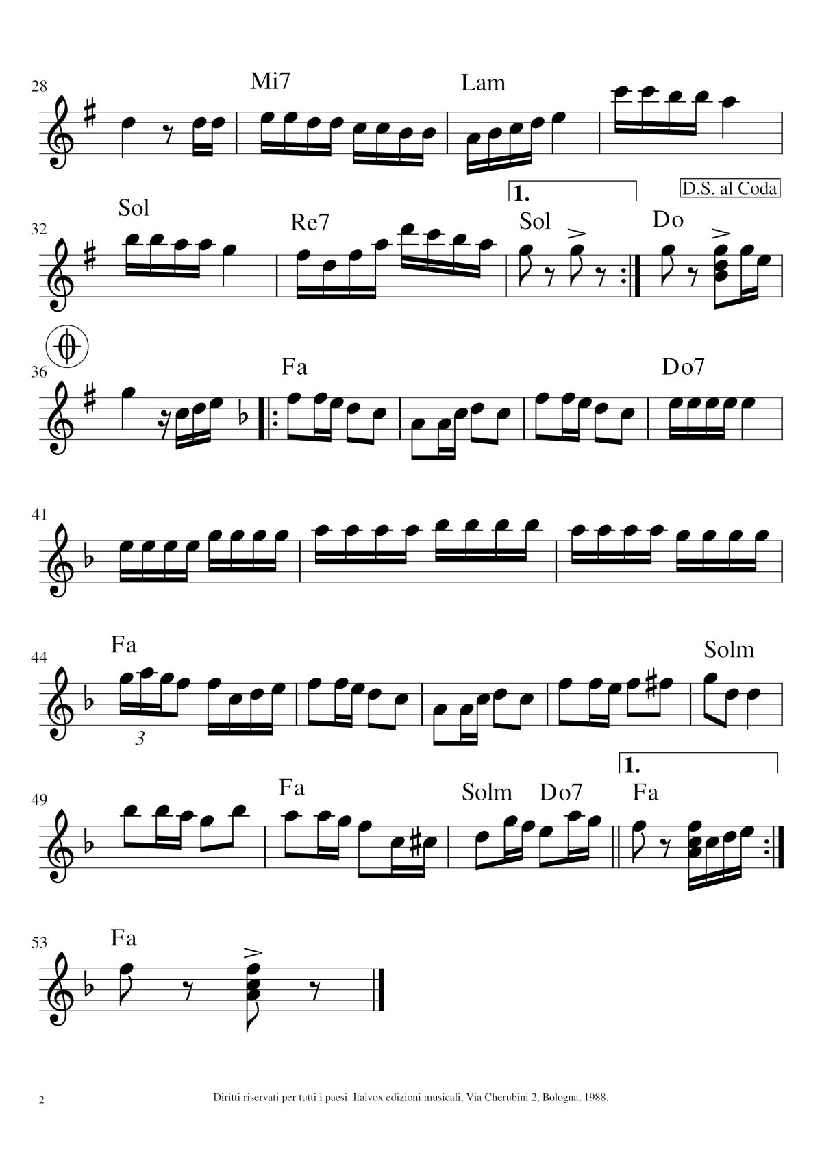 Spartito musicale p.2 Frizzantina. Polka per Fisarmonica. Musica di Scala-Zerbini, 1988